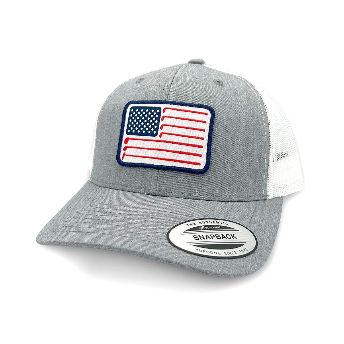USA Golf Flag Trucker Hat (Woven Patch)