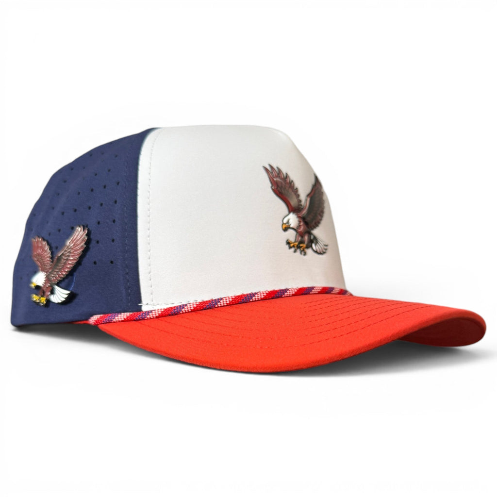 Freedom Flight Golf Hat | Snapback with Magnetic Marker Holder | USA Eagle Red White Blue
