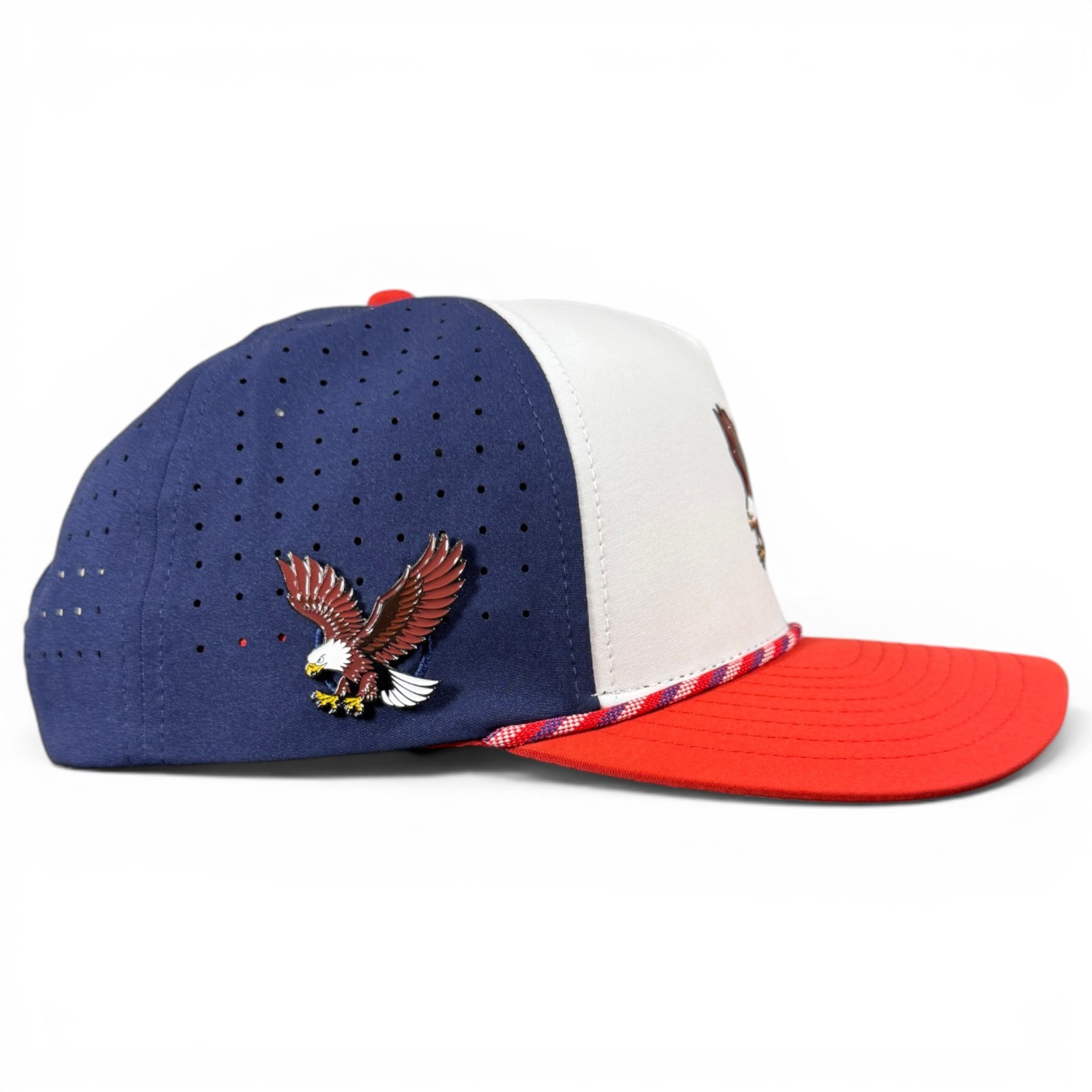 Freedom Flight Golf Hat | Snapback with Magnetic Marker Holder | USA Eagle Red White Blue