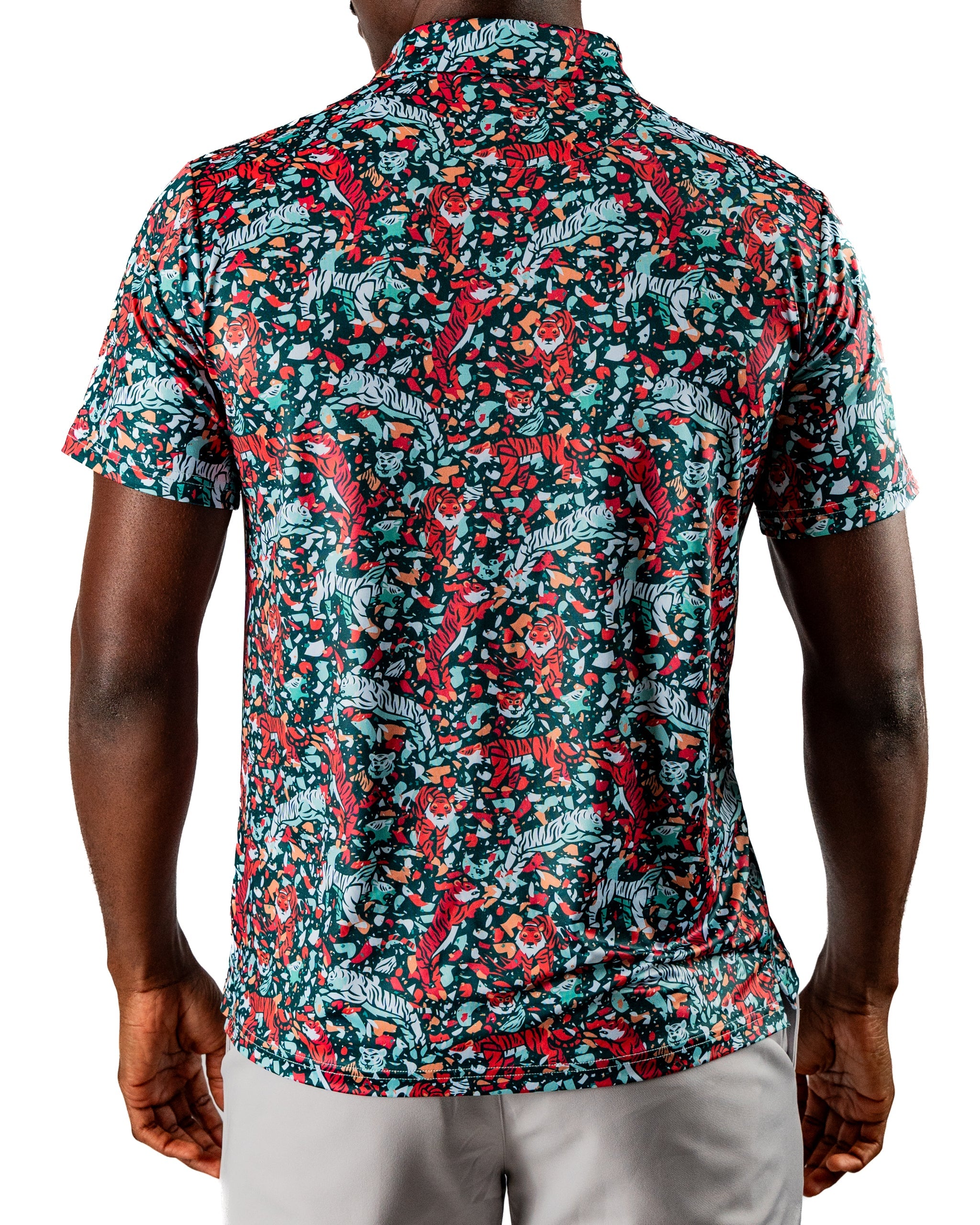 Tiger Shatter Teal Polo