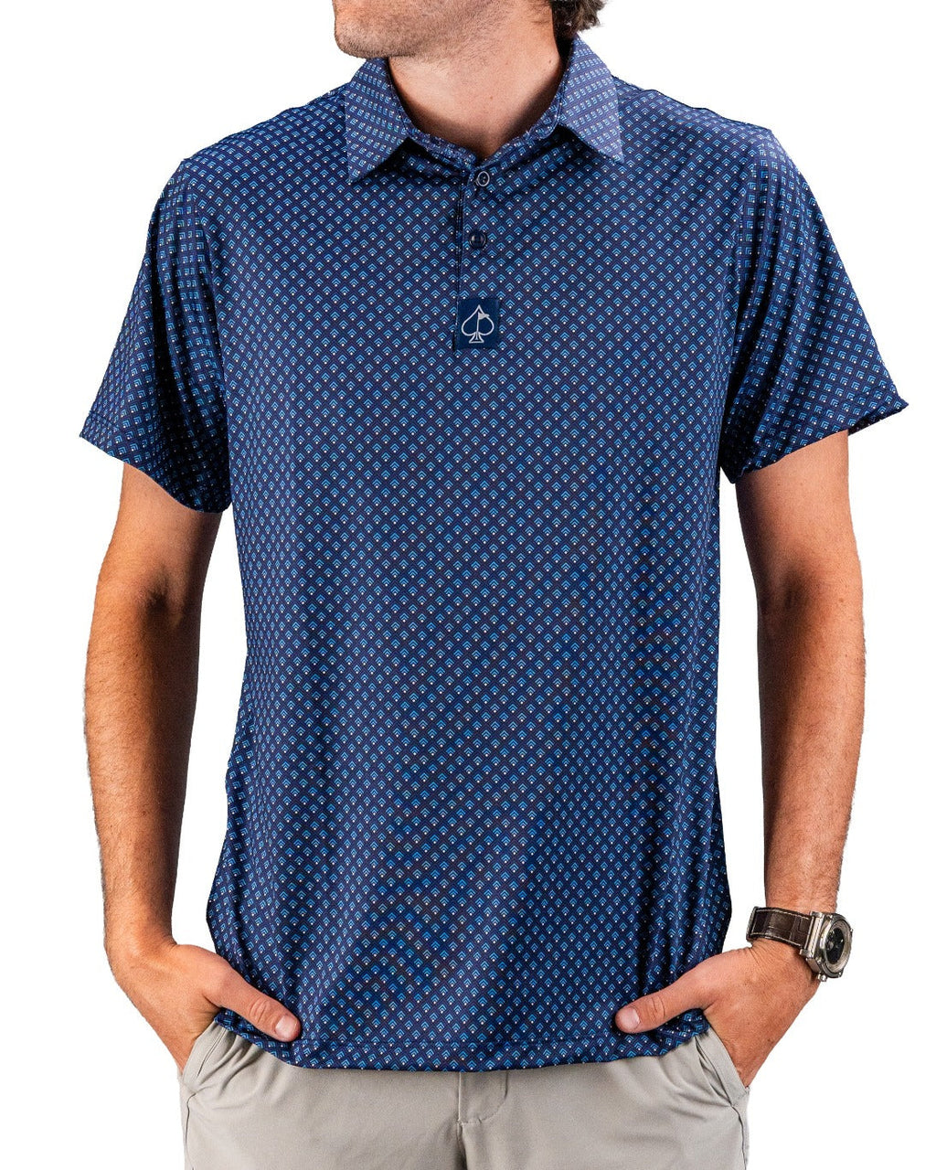 Blue Geo Polo