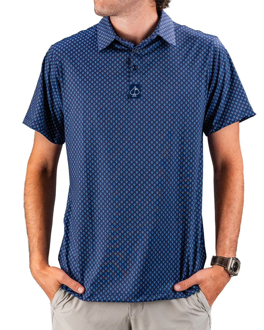 Blue Geo Polo