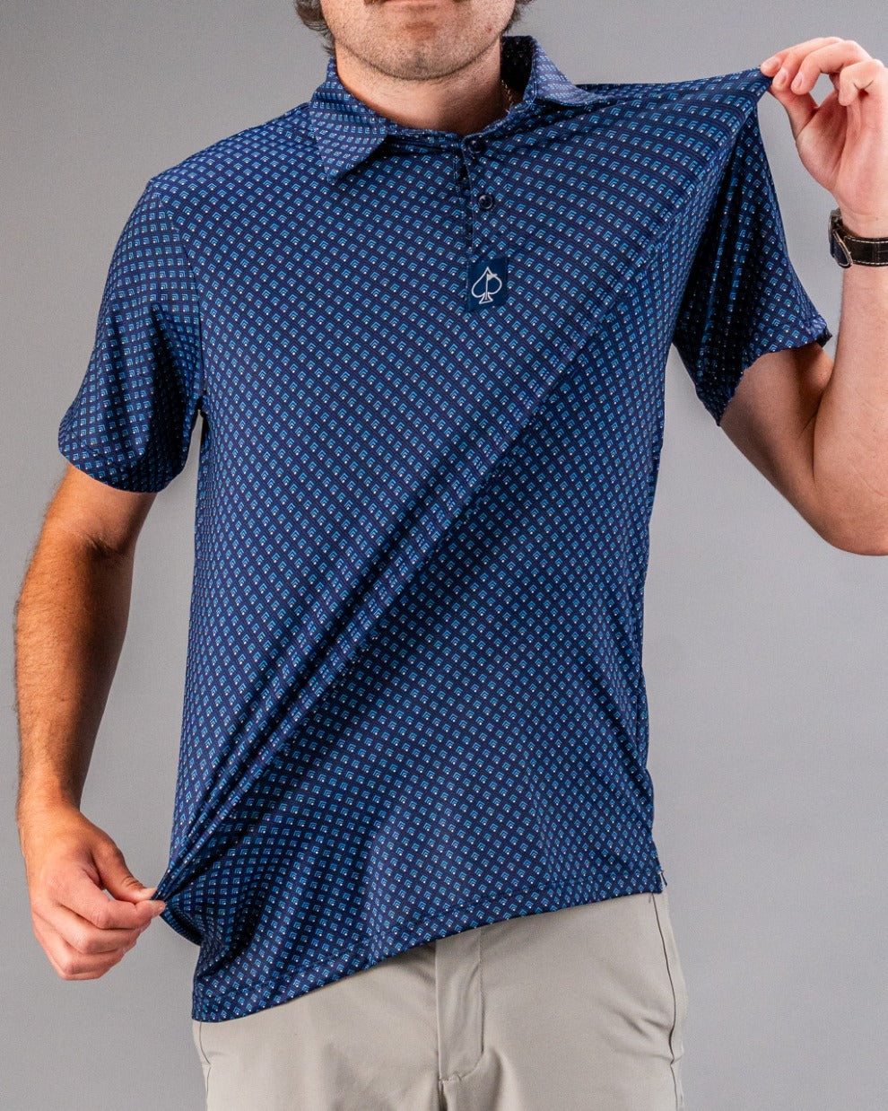Blue Geo Polo