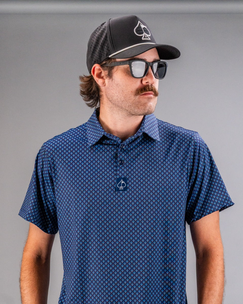 Blue Geo Polo