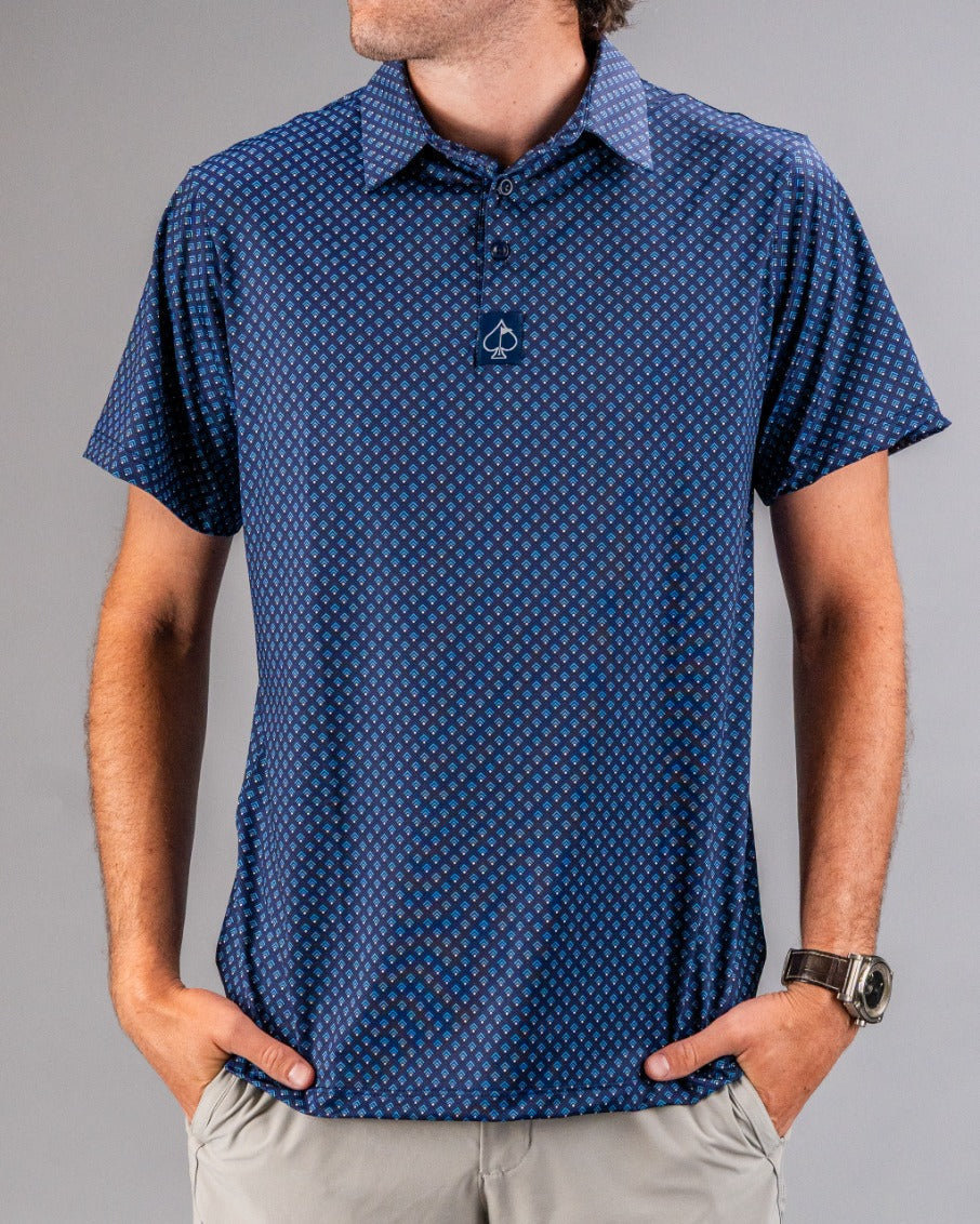 Blue Geo Polo