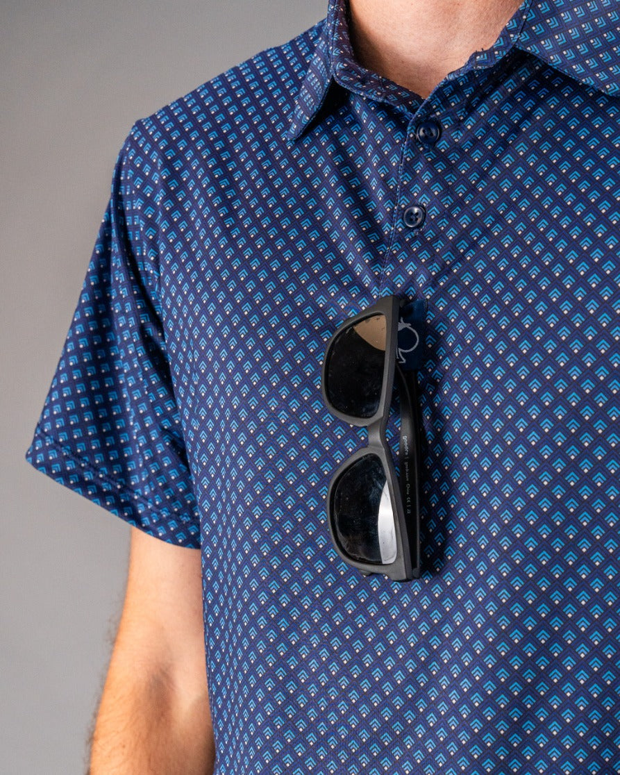 Blue Geo Polo